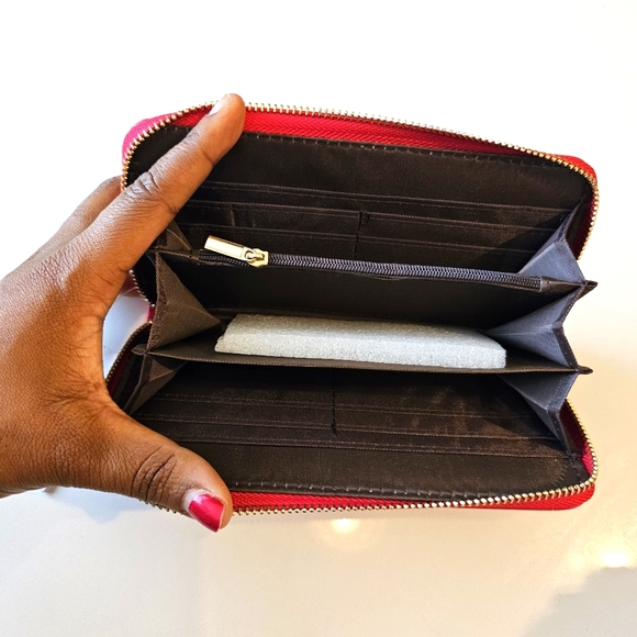 David Jones Red Zip Around Wallet - Picture 4 of 7